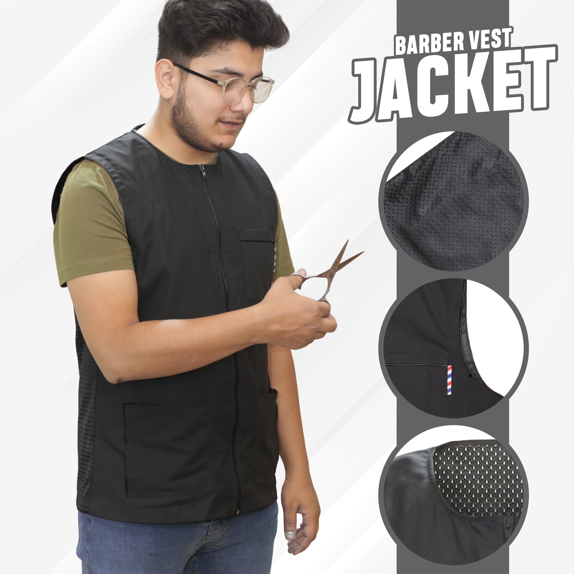 Gencuts Barber Jacket & Vest for Men and Women – Hairdresser Smock for Barbershop